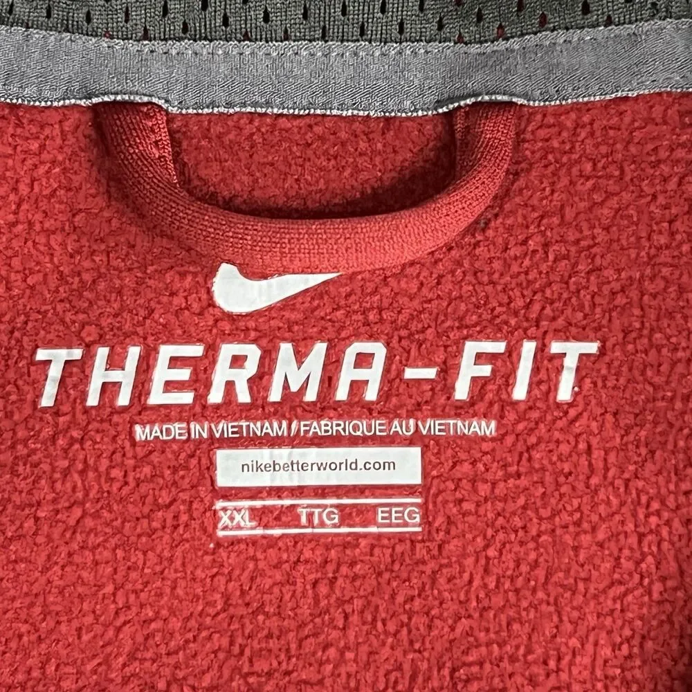 Oklahoma Sooners Nike Mens Full-Zip Hoodie Red Therma Fit Sweatshirt XXL 2XL